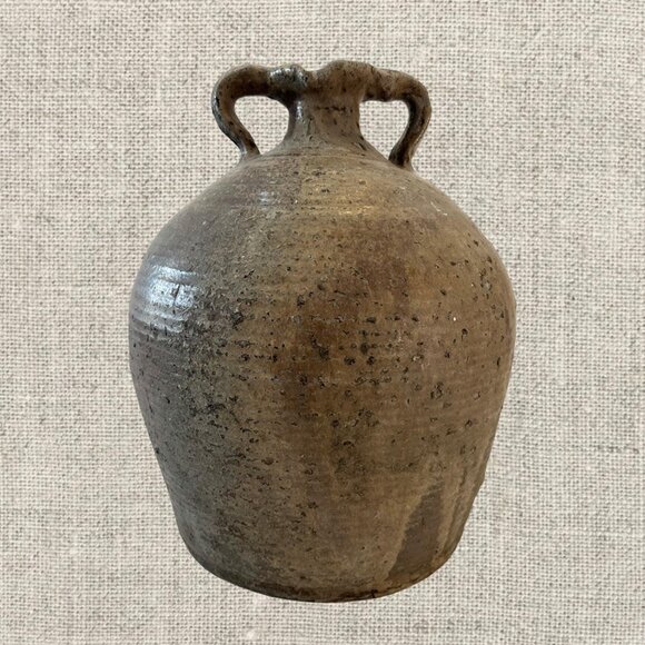 19c French Provincial Stoneware Double Handle Water Jug - Picture 1 of 4